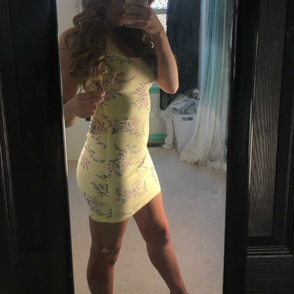yellow floral dress